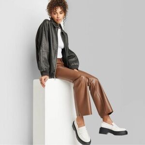 Faux leather brown pants. NWOT. Feel free to make me an offer!